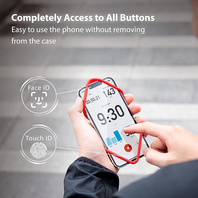 BONE Run Tie Handheld 2, Running Cell Phone Holder, 2-in-1 Handheld/Wristband Design, Adjustable & Skin-Friendly Silicone Strap for Workout, Universal Sport Phone Carrier for Most Smartphone (Red)
