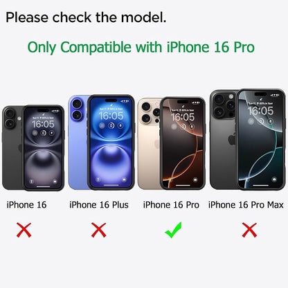 Battery Case for iPhone 16 Pro, 10000mAh Battery Pack Rechargeable Charger Case Support Carplay with Wireless Charging Compatible for iPhone 16 Pro (6.3 inch) External Battery Charging Cover(Black)