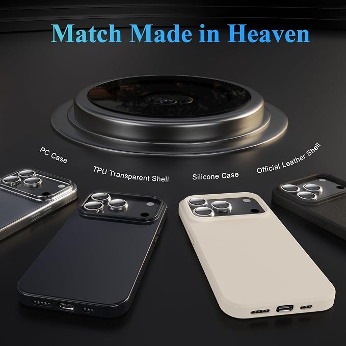 YWXTW Camera Lens Protector for iPhone 17 Pro/iPhone 17 Pro Max, [1 Step Installation Tray] Tempered Glass Screen Protector Metal Individual Camera Cover Accessories Case Friendly (Transparent)
