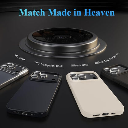 YWXTW Camera Lens Protector for iPhone 17 Pro/iPhone 17 Pro Max, [1 Step Installation Tray] Tempered Glass Screen Protector Metal Individual Camera Cover Accessories Case Friendly (Transparent)