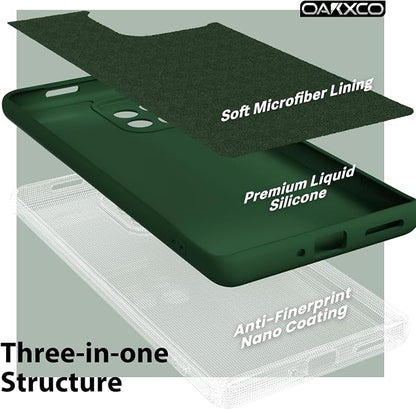 oakxco for Motorola Moto Edge Plus 2023 Case Silicone, Thin Slim Grip Soft Rubber Gel Protective Phone Case for Women, Matte Plain Solid Color Aesthetic Cute Girly Case with Camera Cover, Dark Green