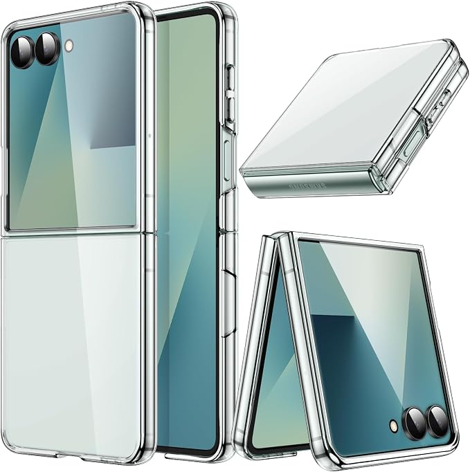JETech Clear Case for Samsung Galaxy Z Flip 7, Clear | Crystal Clear Back, Hard PC Construction, Slim Fit, Shockproof Protection