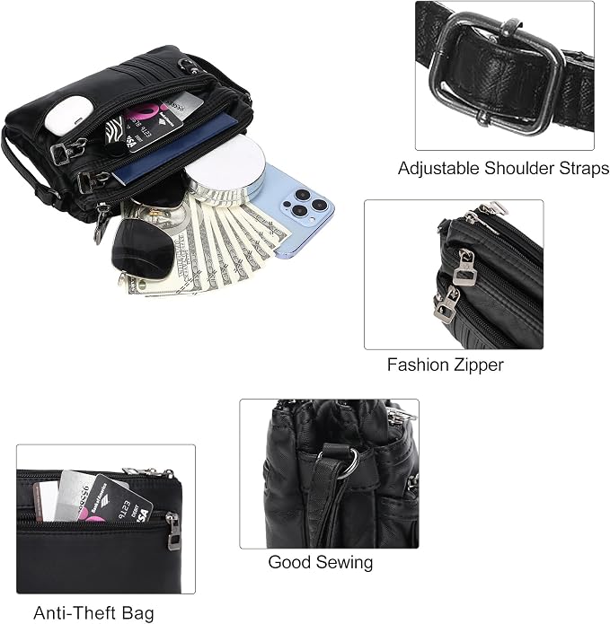 MINICAT Multiple Pockets Small Crossbody Purse Cell Phone Purse Shoulder Bags for Women Cross Body Bag for Woman