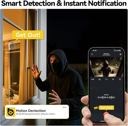 Window Camera 2 Pack, 4MP Indoor Camera with Phone App, Dual-Band WiFi 6 Cameras for Home Security with Full Color Night Vision, AI Person & Motion Detection, 24/7 Recording, Compatible with Alexa