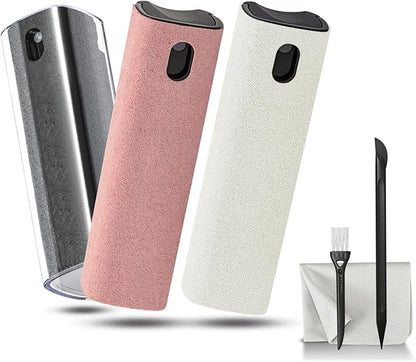 walrfid 3Pcs Car Screen Cleaner, Computer Screen Cleaner Spray and Wipe, Laptop Cleaner Kit for Cleaning iPad, iPhone, Cellphone, MacBook, Car Display, Electronic Device Screen, Grey Pink Cream