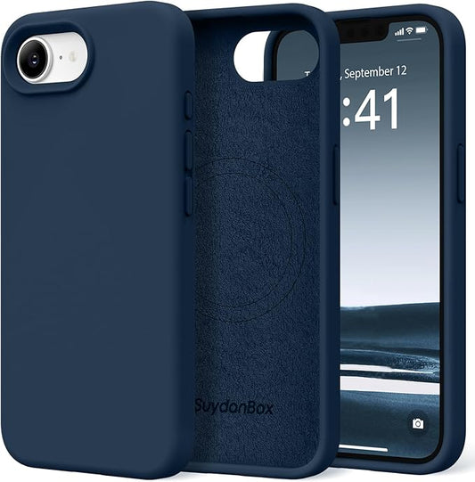 Magnetic for iPhone 17e/iPhone 16e Case, Compatible with MagSafe, [Soft Anti-Scratch Microfiber Lining] Slim Silicone Shockproof Protective Phone Case for iPhone 17e/16e 6.1", Cobalt Blue