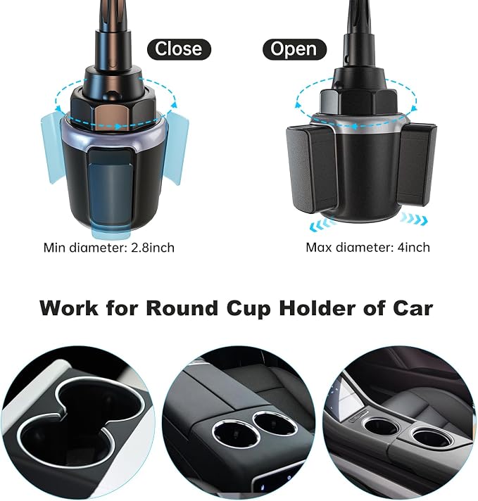 for Qi2 15W Magsafe Car Cup Holder Charger [Heat Restriction], Magnetic Cup Holder Phone Mount Wireless Charger, Fast Charging for iPhone 17 to12 Series[with 30W PD3.0&QC4.0 Car Adapter]
