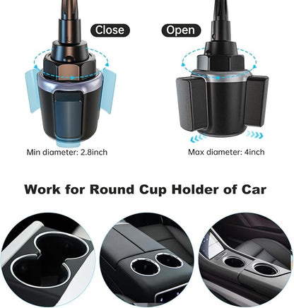 for Qi2 15W Magsafe Car Cup Holder Charger [Heat Restriction], Magnetic Cup Holder Phone Mount Wireless Charger, Fast Charging for iPhone 17 to12 Series[with 30W PD3.0&QC4.0 Car Adapter]