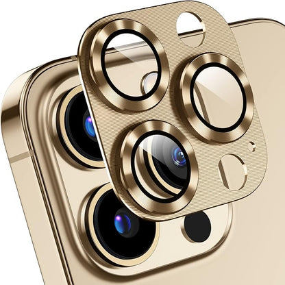 Korecase 2 Pack Camera Protector Compatible with iPhone 13 Pro Max/iPhone 13 Pro Whole Piece 9H Tempered Glass Anti Scratch Dust Strong Adhesion full coverage Protective Gold