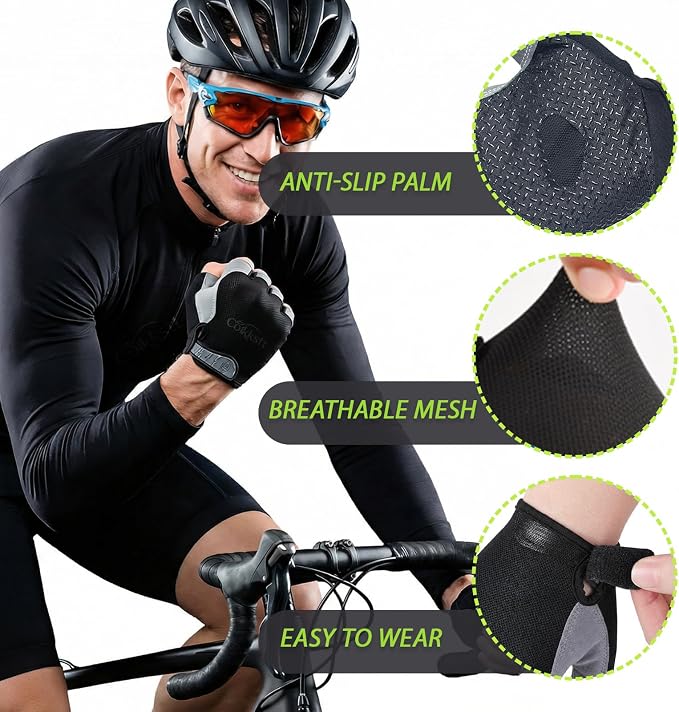 6 Pcs Bike Accessories Set, Mountain Biking Accessories for Men Women, Cycling Bag, Bicycle Lock, Gloves & Waterproof Tail Light, Universal Mountain Road Bicycle Outdoor Safety Riding Gear Kit