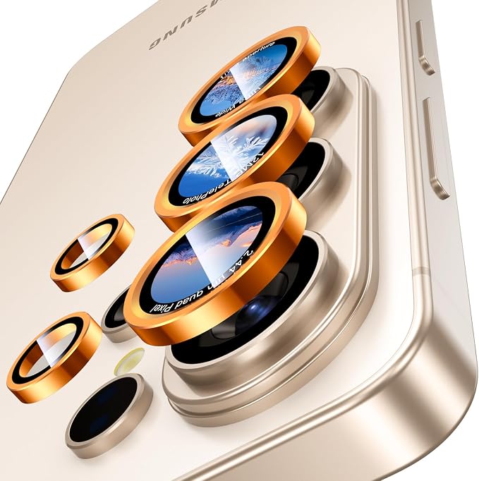 Uyiton for Samsung Galaxy S26 Ultra Camera Lens Protector - [Case-Friendly][Not Easy to Break][Ultra-Thin] Military-Grade Tempered Glass with Aluminum Metal Rear Camera Screen Cover - Orange