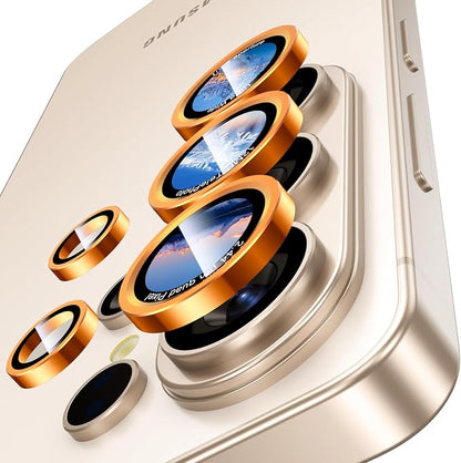 Uyiton for Samsung Galaxy S26 Ultra Camera Lens Protector - [Case-Friendly][Not Easy to Break][Ultra-Thin] Military-Grade Tempered Glass with Aluminum Metal Rear Camera Screen Cover - Orange