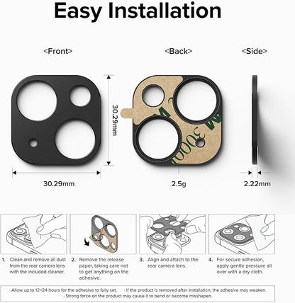 Ringke Camera Styling [Make the Phone Look Better] Compatible with iPhone 15 Camera Lens Protector and iPhone 15 Plus Camera Lens Protector, Protective Stylish Aluminum Frame - Black