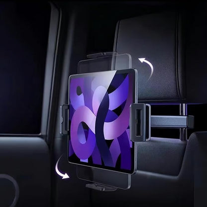 Car Headrest Tablet Mount - 360° Rotating Backseat Holder for Kids & Adults | Universal Fit for 4.7-12.9" Pad, Phone