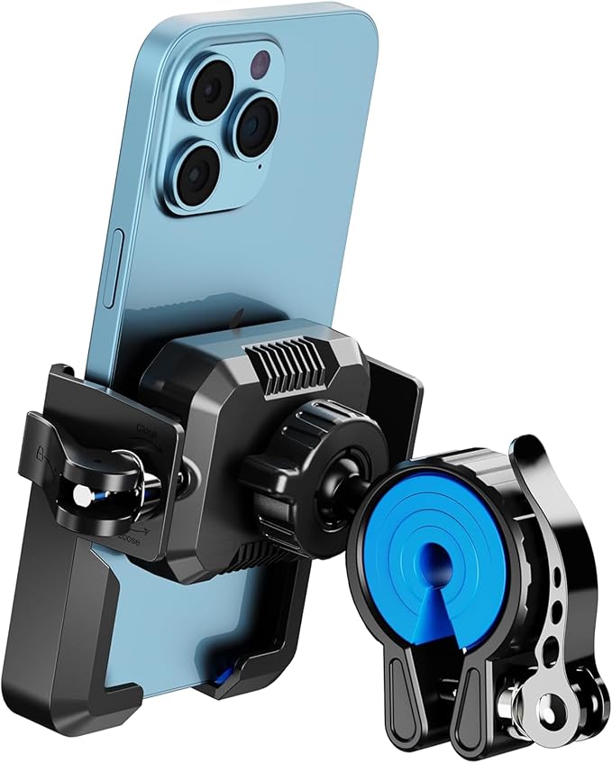 RESPECTED BRO Motorcycle-Phone-Mount & Bike Phone Holder - Durable Phone Holder for Bike and Motorcycle, Bicycle Phone Mount, Fits All Smartphones (Blue)
