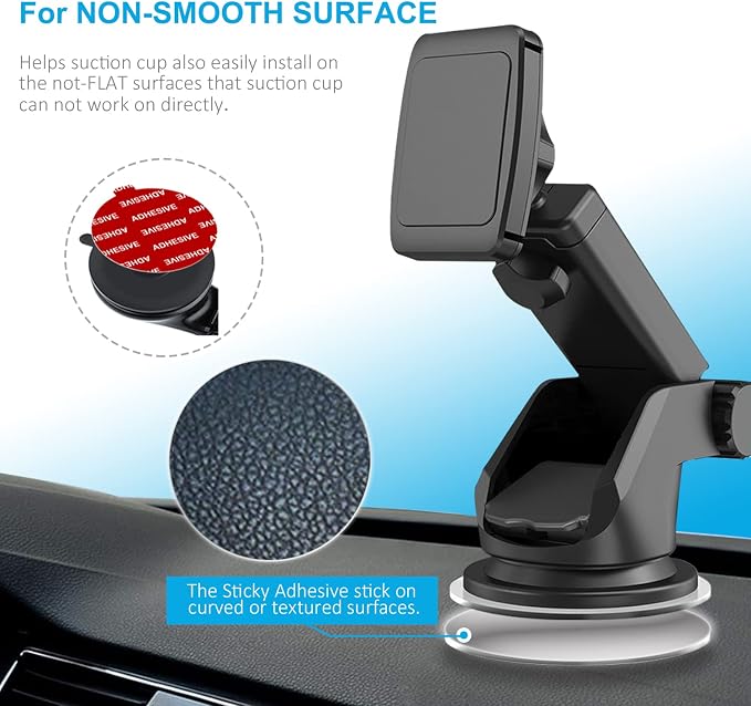 PKYAA Dashboard Pad Mounting Disk Sticky Adhesive Replacement Kit, 6pcs 3.15"(80mm) Circle Heat Resistant Double-Sided Stickers for Suction Cup Car Phone Holder Disc & Windshield Dash Cam