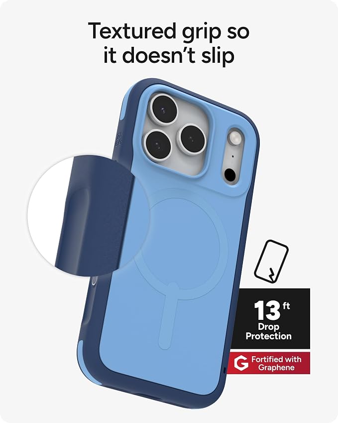 ZAGG Sedona Snap Case for iPhone 17 Pro - Blue Royal Ember, Drop Protection (13ft/4m), Graphene-Reinforced Multi-Layer Protection, MagSafe Phone Case with Impact-Absorbing Bumpers, Slim & Lightweight