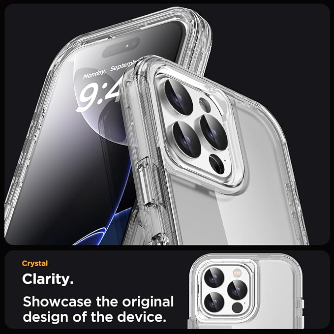 AICase for iPhone 16 Pro Case Clear 3 in 1 Heavy Duty Drop Protection Full Body Rugged Shockproof/Dust Proof 3-Layer Military Protective Tough Durable Cover for iPhone 16 Pro 6.3"_5
