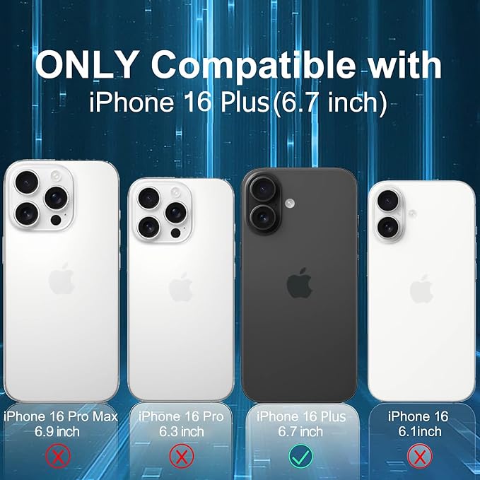 Battery Case for iPhone 16 Plus, 12000mAh Portable Protective Charging Case with Wireless Charging Compatible with iPhone 16 Plus (6.7 inch) Rechargeable Battery Pack Charger Case with Carplay (Black)