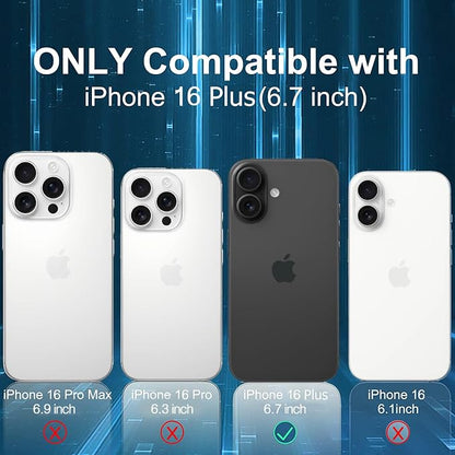 Battery Case for iPhone 16 Plus, 12000mAh Portable Protective Charging Case with Wireless Charging Compatible with iPhone 16 Plus (6.7 inch) Rechargeable Battery Pack Charger Case with Carplay (Black)