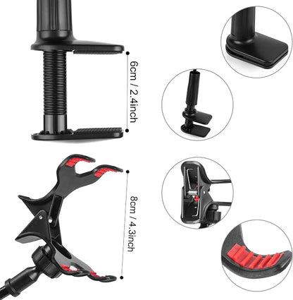 ITART Cell Mobile Phone Holder Universal Gooseneck Flexible Lazy Clip Holders Clamp (Made of Higher Quality Plastic (Classic Black)