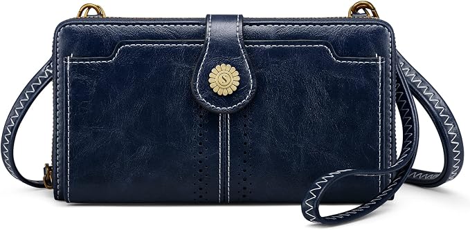 S-ZONE Vegan Leather Crossbody Bags for Women Small Cell Phone Purse RFID Blocking Clutch Purses with 2 Straps