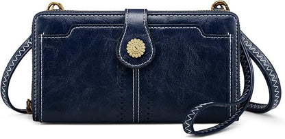 S-ZONE Vegan Leather Crossbody Bags for Women Small Cell Phone Purse RFID Blocking Clutch Purses with 2 Straps