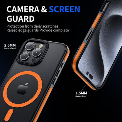Strong Magnetic case for iPhone 16 Pro [10Ft Military-Grade Protection] Compatible with fit MagSafe Shockproof Slim Thin Cover 6.3 inch 16 Pro Phone case, Orange Bumper