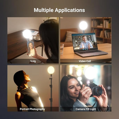 NEEWER Entry Level Version LED Selfie Ring Light, 4.8W Bi Color Edge Lit Clip Phone Fill Lighting with 2000mAh Battery, CRI90+ for Camera Laptop Computer Webcam Video Conference Makeup Recording, N23