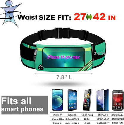 USHAKE Running Belt with Bounce-Free Pouch for iPhone and Samsung Galaxy - Ideal for Running, Walking, Cycling, and Gym Workouts