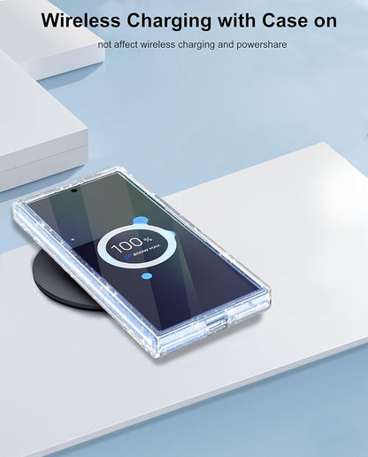 Btscase for Samsung Galaxy Z Fold 8 Ultra Case,Built in Front Screen Protector,[Compatible with MagSafe] Marble Hard PC Slim Shockproof Full Body Drop Protective Case for Z Fold 8 Ultra, Clear Glitter