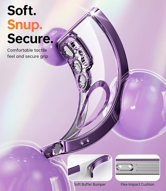 Meifigno Case Designed for Samsung Galaxy S25 Ultra 6.9 inch, [Compatible with MagSafe] [2X HD Screen Protectors] [Glitter Card & Wrist Strap] Full Lens Protection Case for Galaxy S25 Ultra, Purple