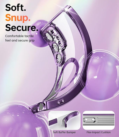 Meifigno Case Designed for Samsung Galaxy S25 Ultra 6.9 inch, [Compatible with MagSafe] [2X HD Screen Protectors] [Glitter Card & Wrist Strap] Full Lens Protection Case for Galaxy S25 Ultra, Purple