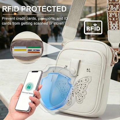 KITEVIUN Crossbody Bags for Women Leather Crossbody Purse Small Shoulder Phone Purse with Adjustable Strap & RFID Card Slots