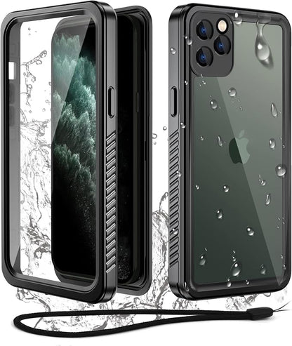 WIFORT for iPhone 11 Pro Waterproof Case - [Certified Water Proof & Military Protection] with [Built-in Screen Protector], Full Body Shockproof Phone Case Cover for iPhone 11 Pro 5.8" - Black