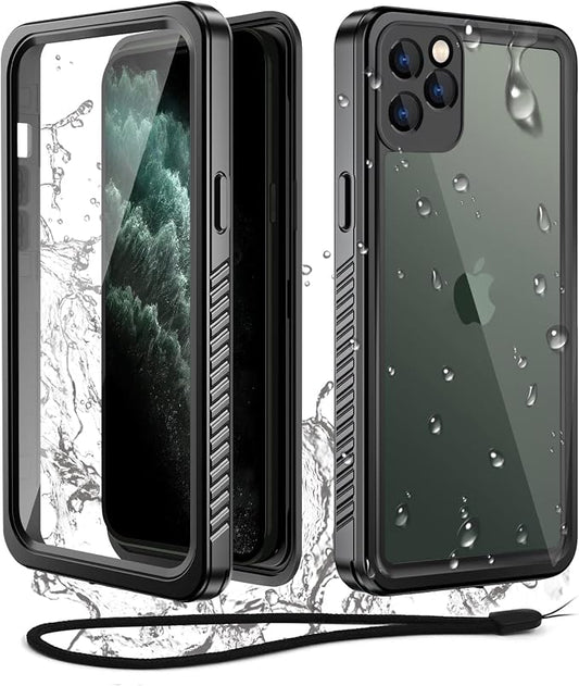 WIFORT for iPhone 11 Pro Waterproof Case - [Certified Water Proof & Military Protection] with [Built-in Screen Protector], Full Body Shockproof Phone Case Cover for iPhone 11 Pro 5.8" - Black