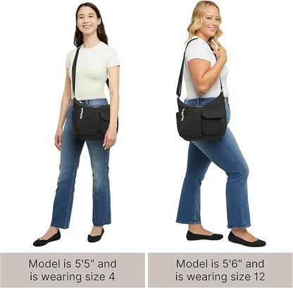 Baggallini womens Everywhere Bagg Crossbody Women 11x9 Lightweight Nylon Hobo Water-resistant Travel Bag W/Rfid
