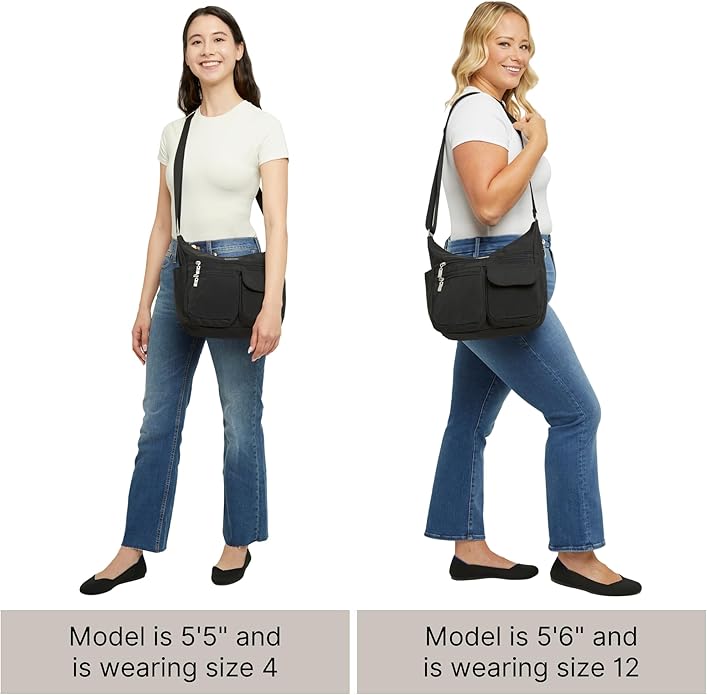 Baggallini womens Everywhere Bagg Crossbody Women 11x9 Lightweight Nylon Hobo Water-resistant Travel Bag W/Rfid