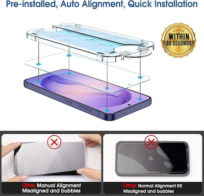 amFilm Auto-Alignment OneTouch for Samsung Galaxy S26 Ultra 6.9" Screen Protector + Camera Lens Protector, Tempered Glass, 30 seconds Installation, Bubble Free, Case Friendly, Anti-Scratch [2+2 Pack]