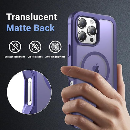 jaroco Magnetic for iPhone 16 Pro Max Case, [Compatible with MagSafe][Military Grade Drop Protection][Heavy Duty Protection][Non-Slip][Shockproof] 2-Layer Durable Bumper Phone Case 6.9''-Dark Purple