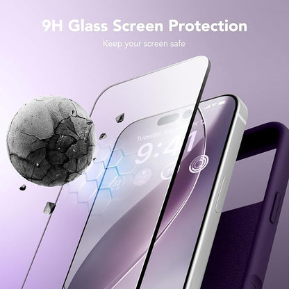 GONEZ Magnetic for iPhone 17 Pro Max Case, Compatible with MagSafe, [Screen Protector + Camera Lens Protector], Liquid Silicone Anti-Scratch Shockproof Protective Phone Case 6.9 inch, Deep Purple