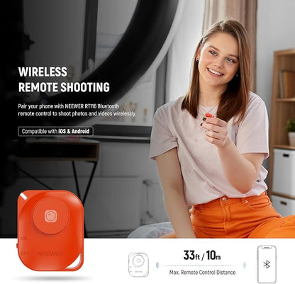 NEEWER 10" 20W High Power LED Ring Light for Phone with 71" Tripod Stand, Bi Color Ringlight, Phone Holder Compatible with iPhone for Video Recording Selfie Makeup Studio Live Streaming TikTok, RH10B