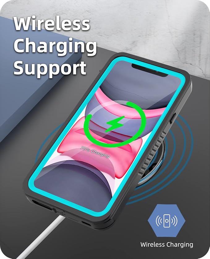 WIFORT for iPhone 11 Waterproof Case - [Certified Water Proof & Military Protection] with [Built-in Screen Protector], Full Body Shockproof Phone Case Cover for iPhone 11 6.1" - Teal