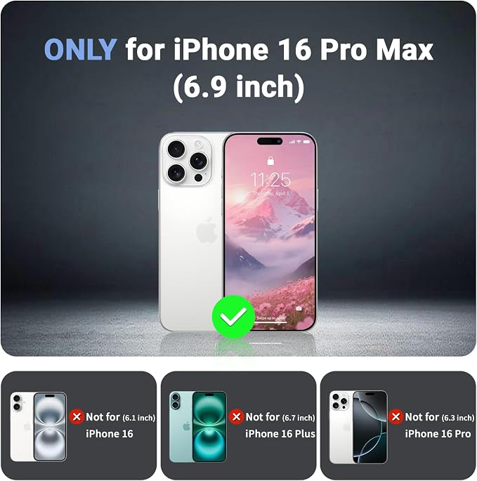 jaroco Magnetic for iPhone 16 Pro Max Case, [Compatible with MagSafe][Military Grade Drop Protection][Heavy Duty Protection][Non-Slip][Shockproof] 2-Layer Durable Bumper Phone Case 6.9''-Rose
