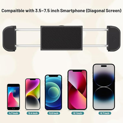 Wall Mount Phone Holder,Phone Holder for Desk Bed,3-Stage Aluminium iPhone Stand,Foldable Extendable Arms Heavy Duty Drilling Base,Compatible with 3.5~7.5" iPhone/HTC/LG/Huawei/Galaxy/Smartphones