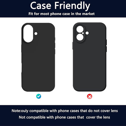 2 Pack Camera Lens Protector for iPhone 17,Metal AR Tempered Glass Rear Camera Screen Cover,Anti-Scratch,Strong Adsorption,Case Friendly, Easy to Install-Silver