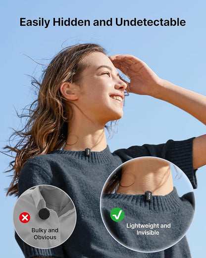 BOYA mini 2 Wireless Microphone for iPhone with MFi Certified, AI Noise Cancellation, App Control, 48k Hz/24 Bit, 30H Battery Life with Charging Case,Lapel Microphone Wireless for Video Recording Vlog