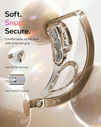 Meifigno Magnetic Case Designed for Samsung Galaxy S26 Ultra 6.9", [Compatible with MagSafe] [Removable Glitter Card & Wrist Strap], Surround Lens Protection Case for Galaxy S26 Ultra, Desert Titanium