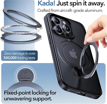 Anqrp 360° All-in-ONE Stand Case for iPhone 13 Pro Case with Rotatable Magnetic Kickstand Ring Holder, Compatible with MagSafe, MIL-Grade Shockproof iPhone 13 Pro Phone Case Cover 6.1 inch, Black