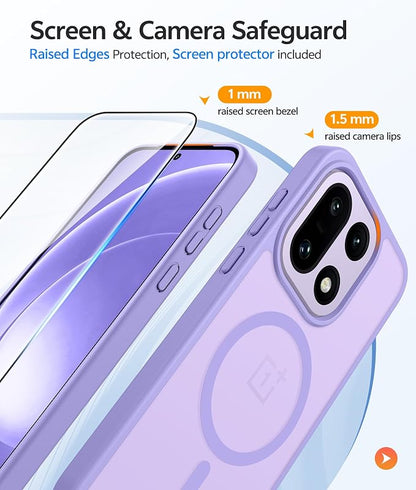 FNTCASE for Oneplus 15 Case: Magnetic Matte Translucent Frosted Slim Shockproof Cell Phone Cover | Durable Screen Protector | Military Grade Protection Drop Proof Protective Cases, 6.78 inches